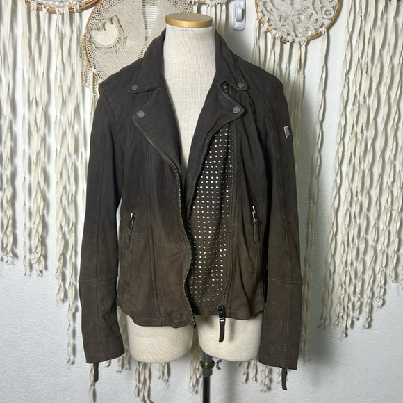 Mauritius Ombre Vegetable Tanned Leather Moto Jacket Size XL - Picture 1 of 16